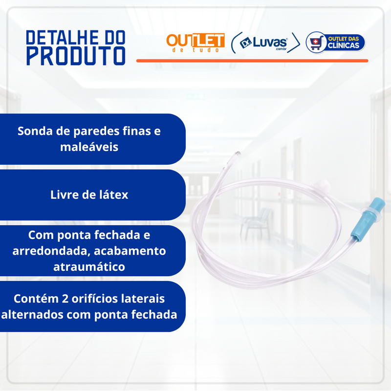 Sonda Uretral Descartável 12FR 50un - Medix