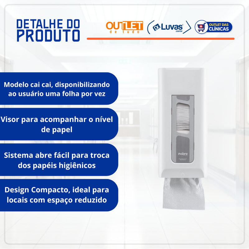 Dispenser Para Papel Higiênico Cai Cai Branco - Street Nobre