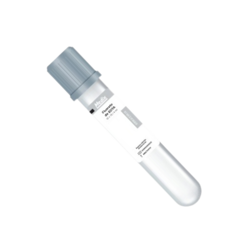 Tubo Coleta Vácuo Fluoreto de EDTA 2ml Tampa Cinza 13x75mm 100un - Medix