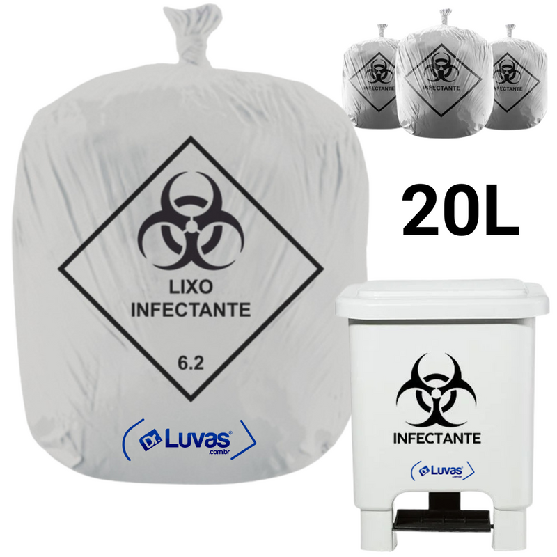 Saco de Lixo Hospitalar 20 Litros 100un - Dr. Luvas