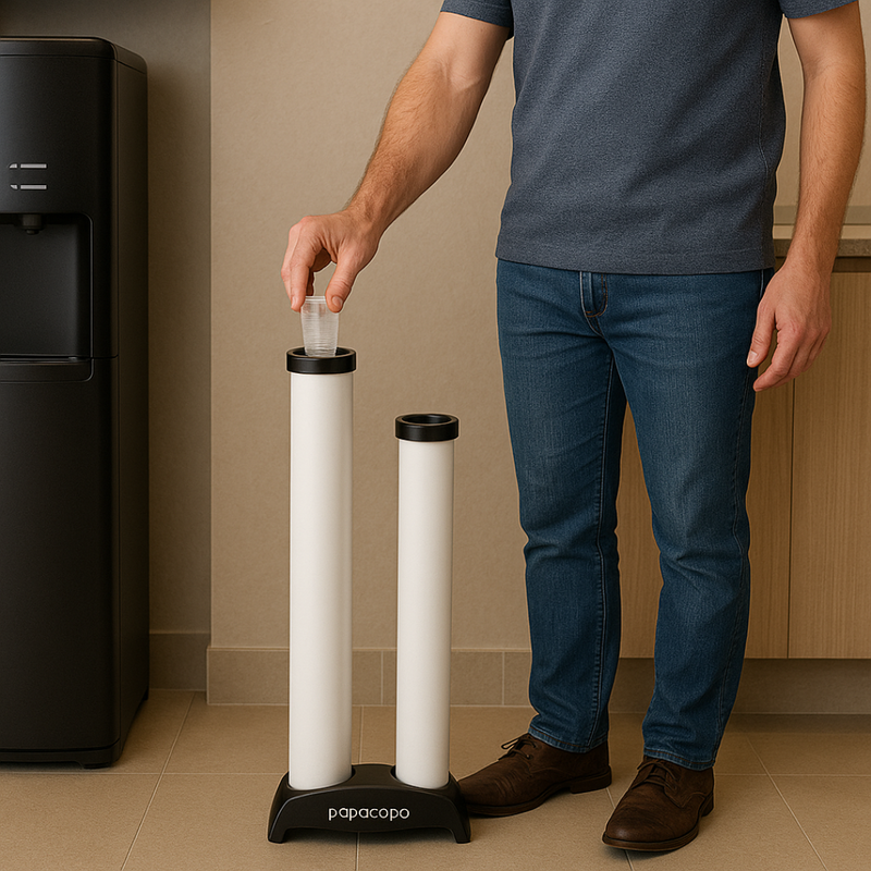 Lixeira Para Copos de Água e Café Duplo Papacopo - Nobre