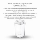Pote Hermético 1,5L Quadrado Com Tampa e Alça Mood - Nobre