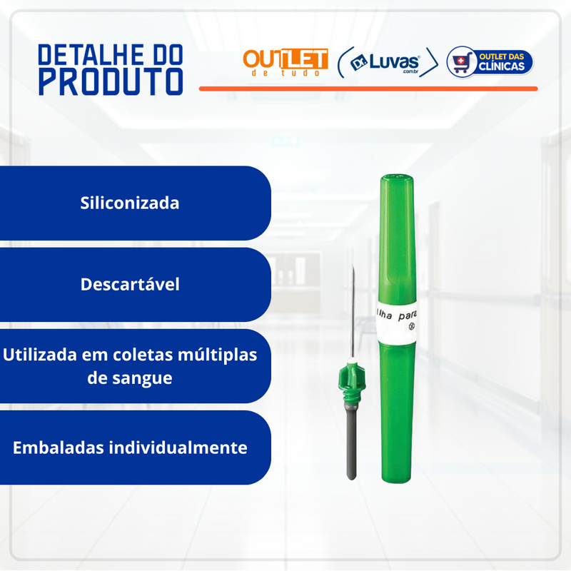 Agulha Para Coleta de Sangue 25x0,80 mm 100un - Medix