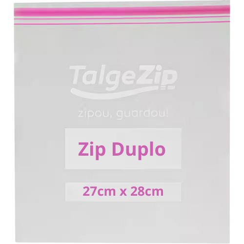 Saco Zip Fecho Duplo 27 x 28cm 8un - Talge