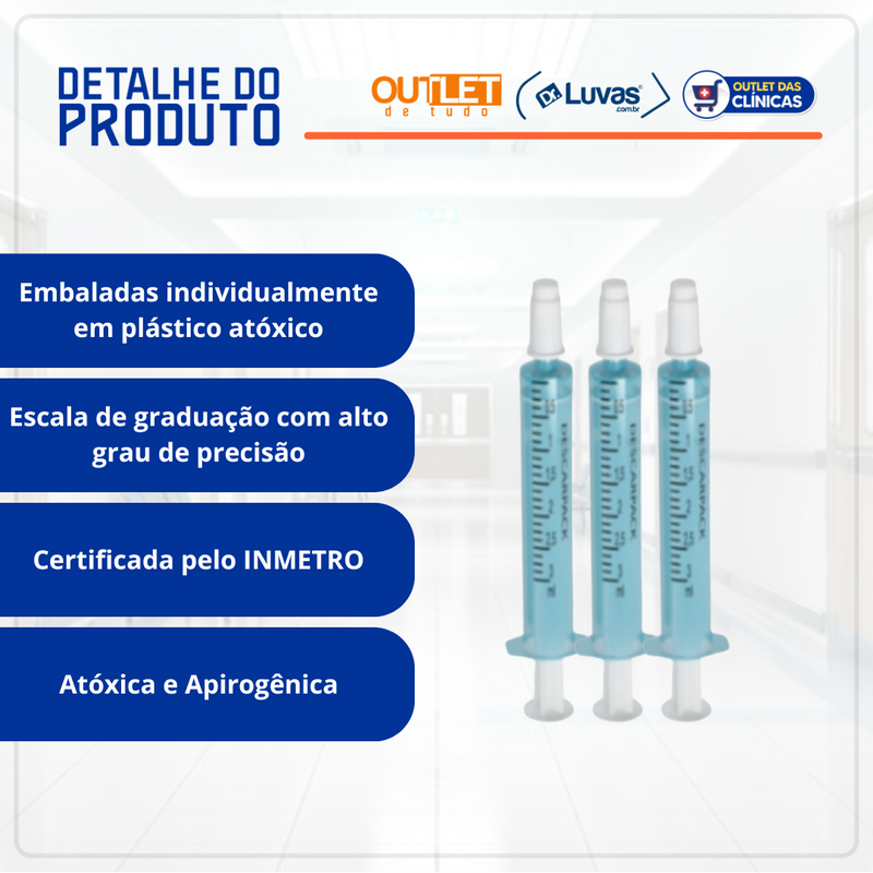 Seringa Dosadora Oral 5ml 100un - Descarpack