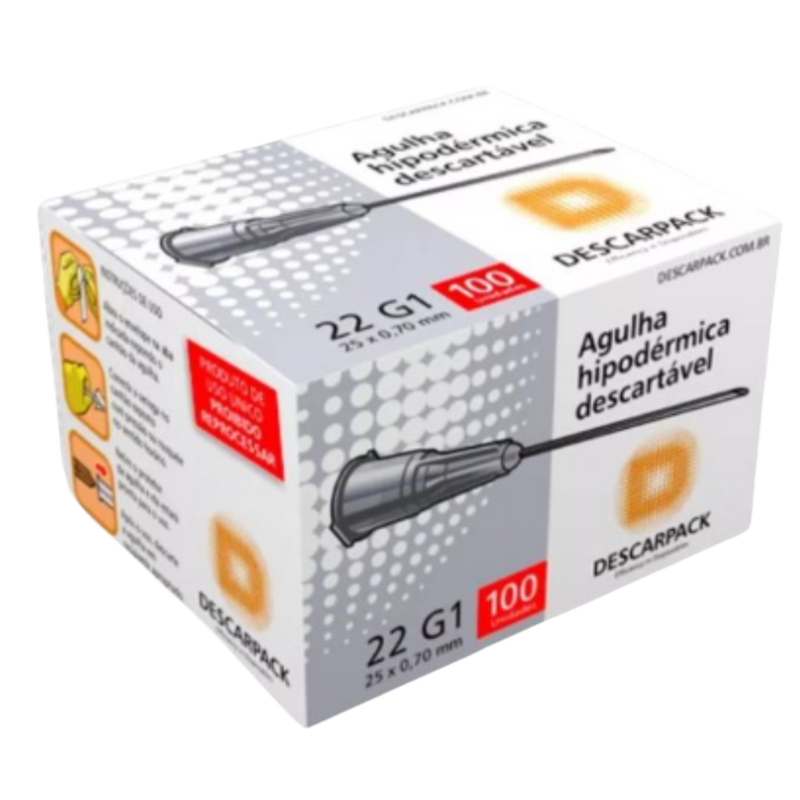 Agulha Descartável 25x0,70 - Descarpack