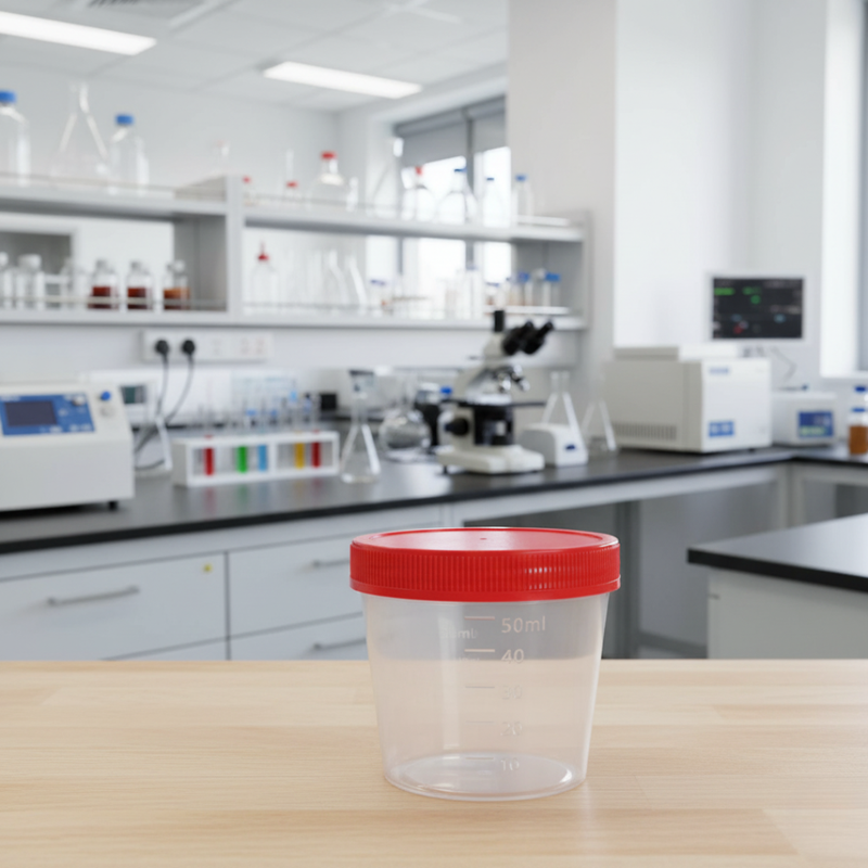 Coletor Estéril Sem Pá Tampa Vermelha 50ml - Firstlab