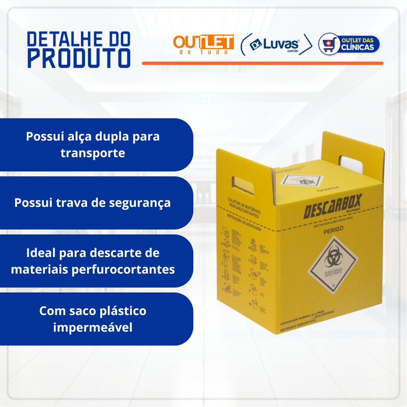 Coletor 13L Para Material Perfurocortante - Descarbox