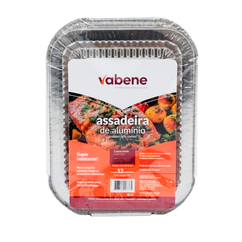 Assadeira De Alumínio Retangular 250ml 12un - Vabene