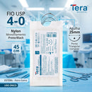 Fios De Sutura Nylon  0 45cm 20mm 24un - Tera Medical