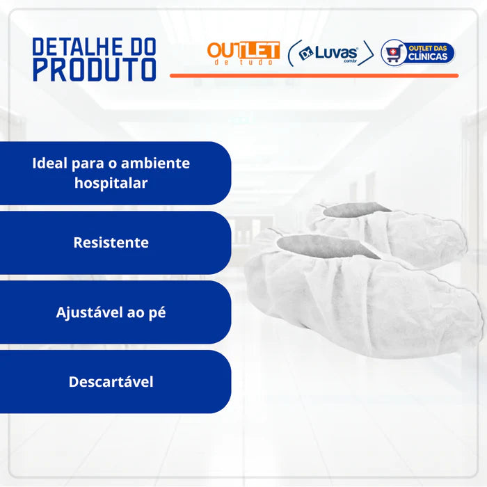 Sapatilha Descartável Branca 20g 100un - Anadona