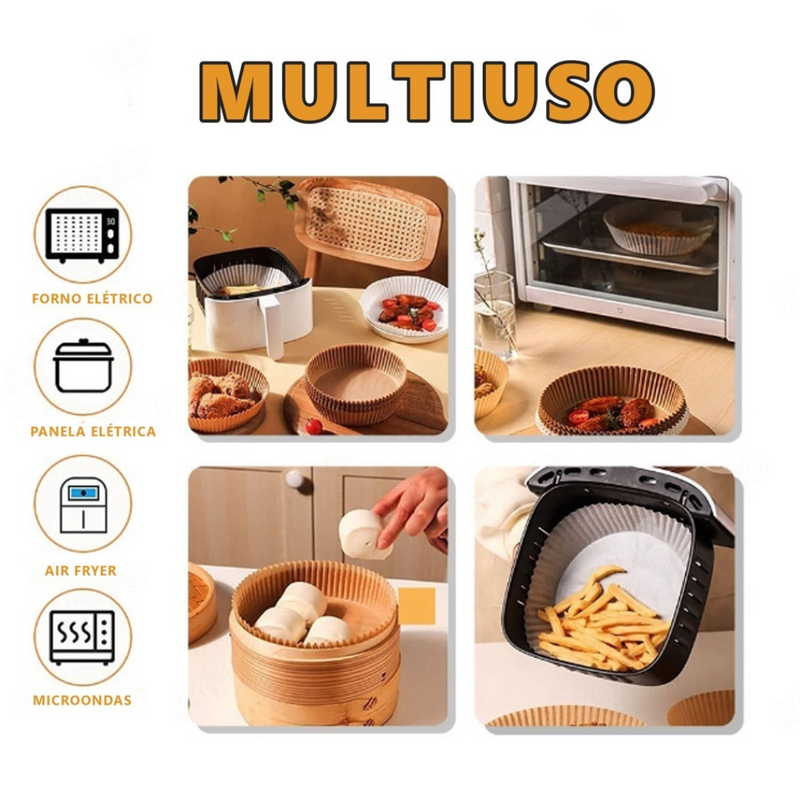 Forma Descartável Para Airfryer Redonda 50un - MC