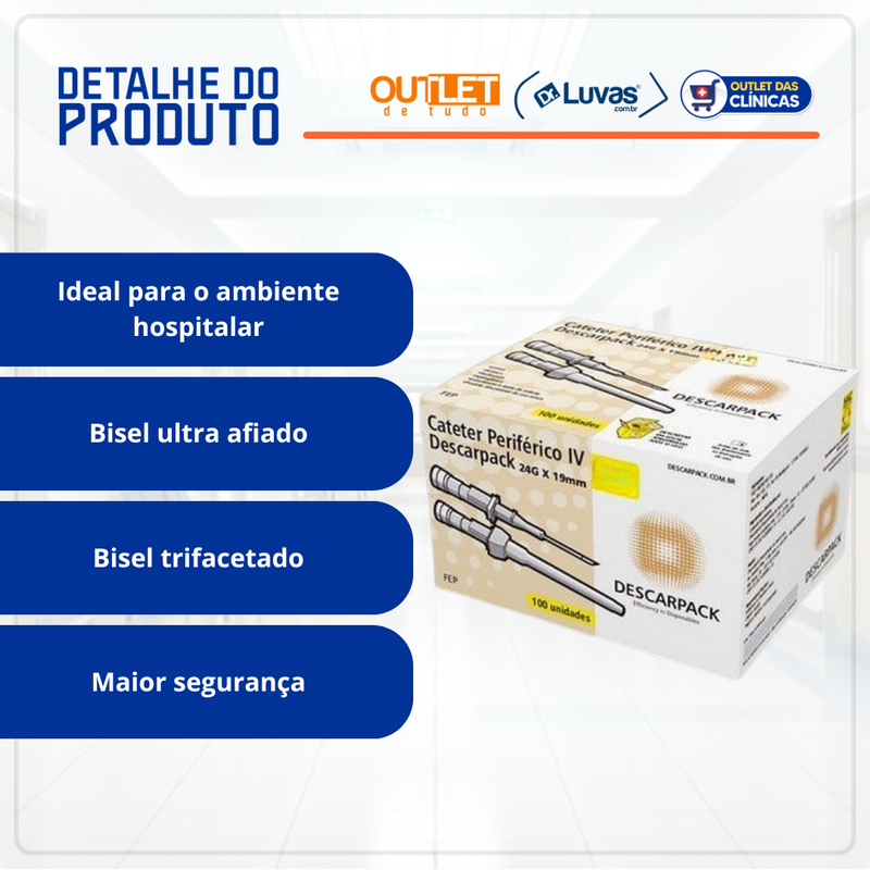 Cateter Periférico Intravenoso 100un - Descarpack
