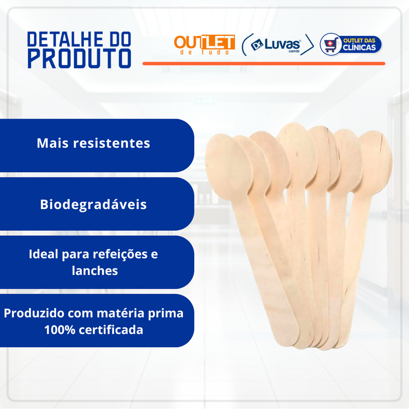 Colher de Madeira 100un - Talge