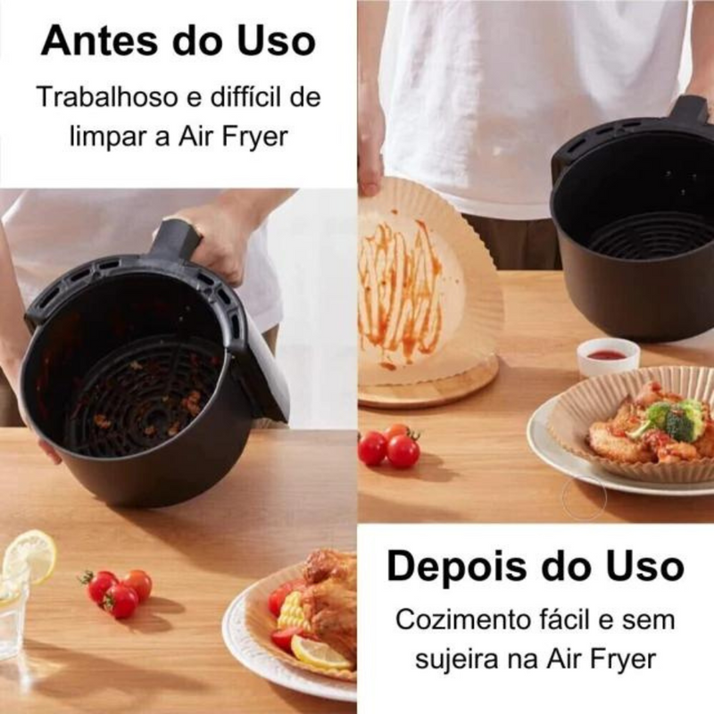 Forma Descartável Para Airfryer Redonda 50un - MC