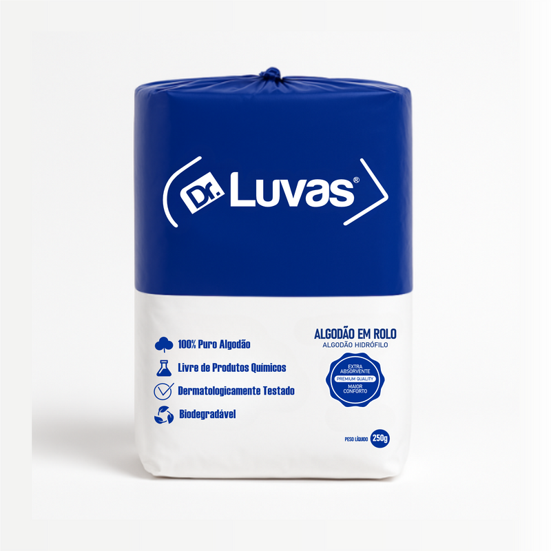 Algodão Em Rolo Hidrófilo 250g - Dr. Luvas
