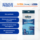 Pano Multiuso 50x30cm Azul 5un - Nobre