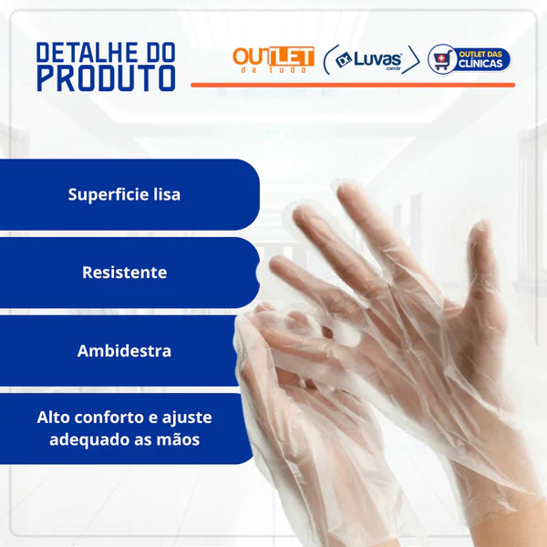 Luva Viniflex Transparente Sem Pó 100un - Luvix