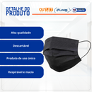 Máscara Tripla Descartável Preta 50un - Medix