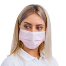 Máscara Tripla Descartável Rosa 50un - Medix