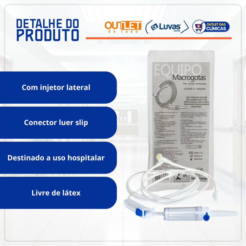 Equipo Macrogotas Lock Completo com Injetor Lateral - Descarpack