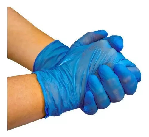 Luva Vinil Azul Sem Pó 100un - Descarpack