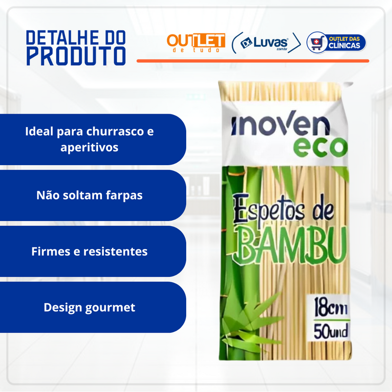 Espeto de Churrasco 18cm 50un - Inoven