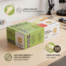 Luva de Látex Branca Com Pó 100un - Descarpack