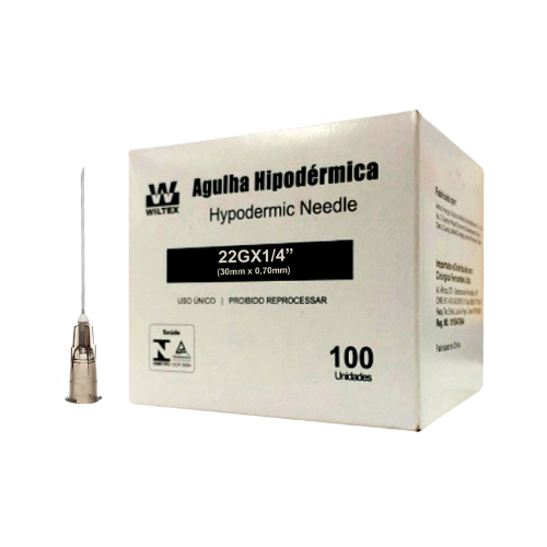 Agulha Convencional  22G 30x0,70mm 100un - Wiltex