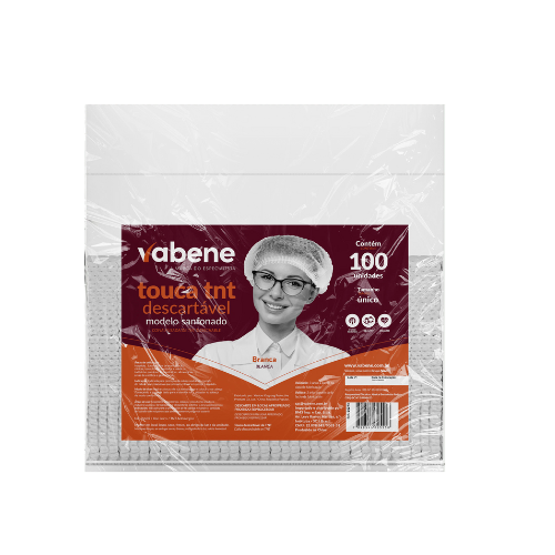 Touca Descartável Com Elástico Branca 100un - Vabene