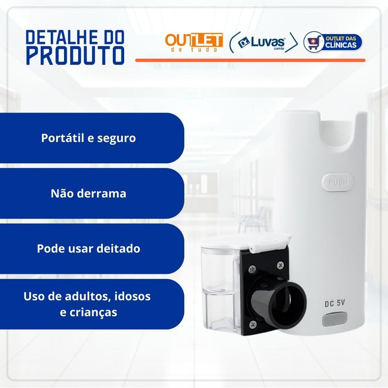 Nebulizador Inalador Portátil Silencioso Adulto e Infantil - Supermedy