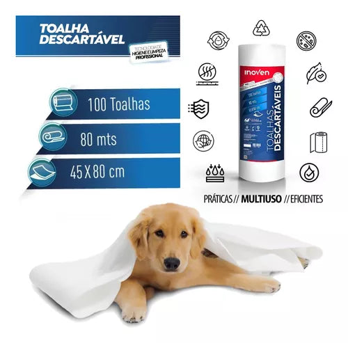 Toalha Branca TW4580 45 cm x 80 cm 100un - Inoven