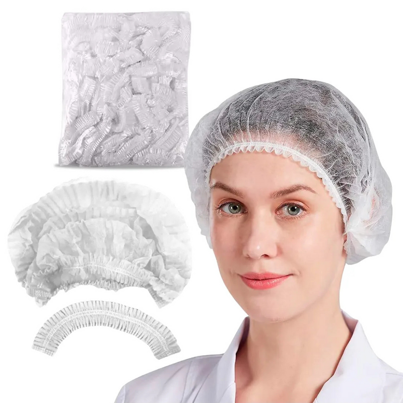 Touca Descartável TNT Branca 100un Modelo Nobre