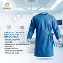 Avental Descartável Cirúrgico Estéril Azul - Descarpack