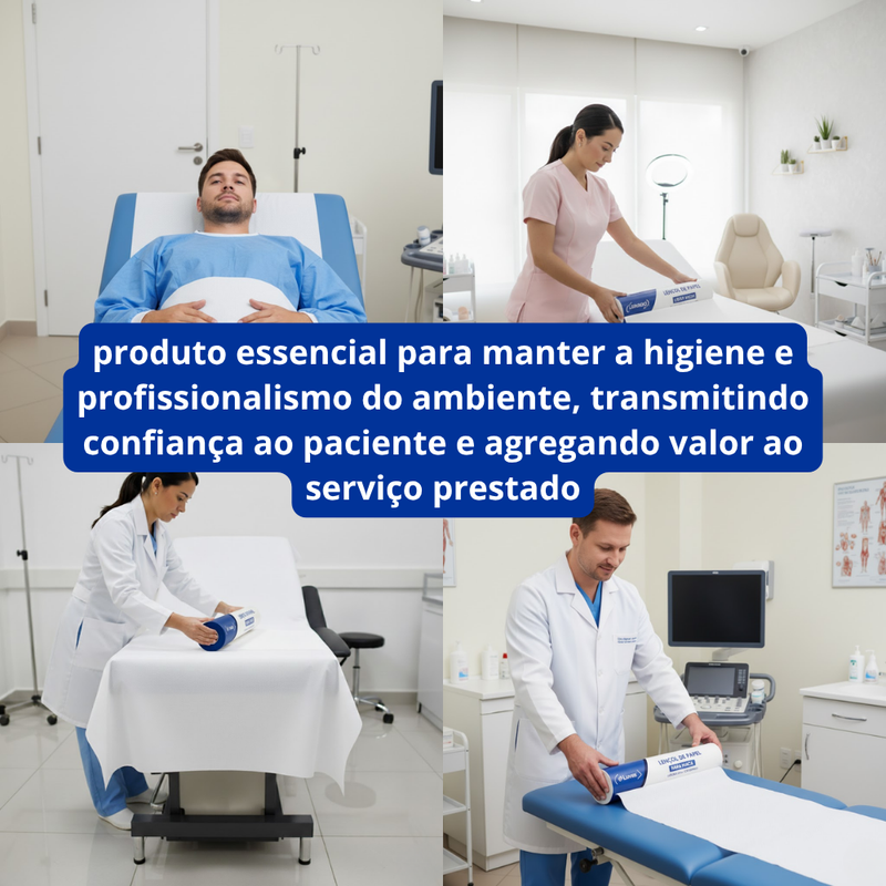 Lençol de Papel Hospitalar 50cm - Dr. Luvas