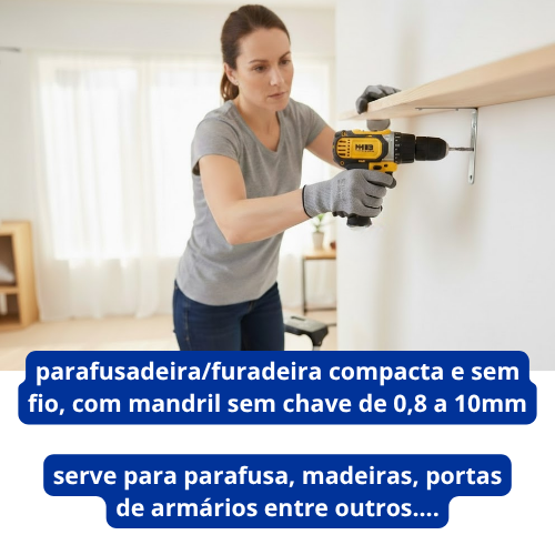 Parafusadeira eletrica 12v 780 sem ponteiras + 1 ano de garantia - MB TOOLS