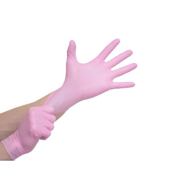 Luva Nitrílica Rosa Sem Pó 100un - Talge