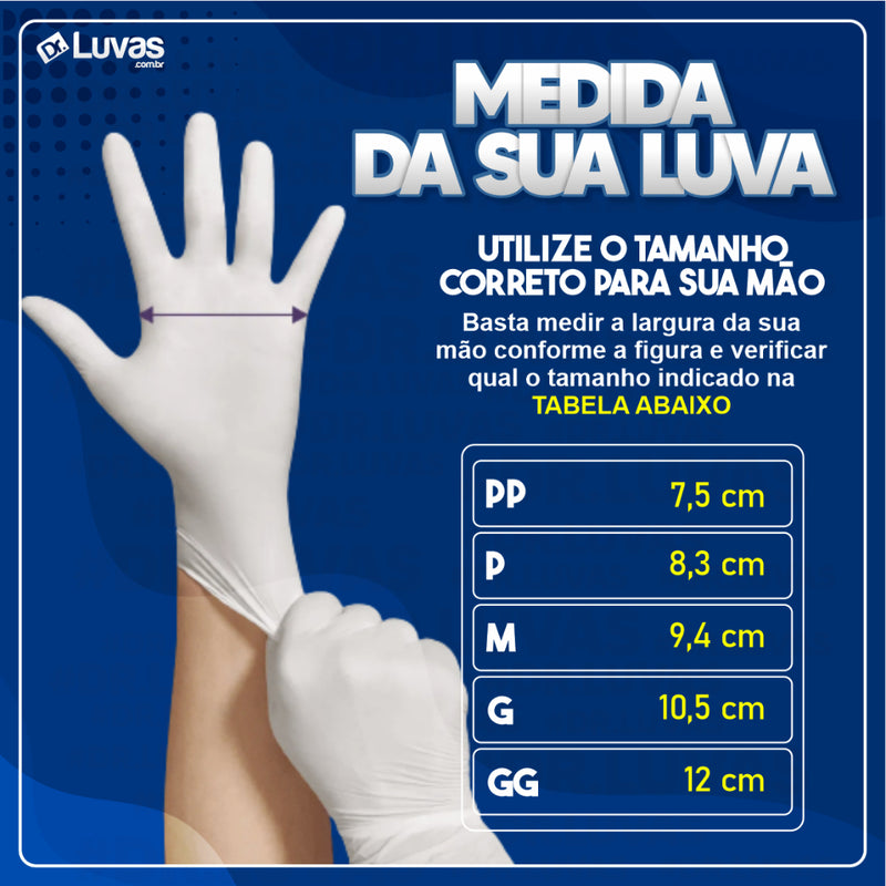 Luva de Procedimento Látex Preta Com Pó 100un - Unigloves