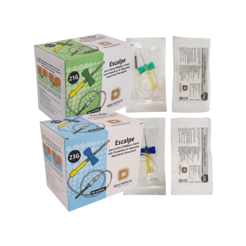 Escalpe Para Coleta Múltipla à Vácuo Com Dispositivo de Segurança  Descarpack