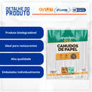 Canudo de Papel Listrado Azul D6mm 19,7cm 100un - Inoven