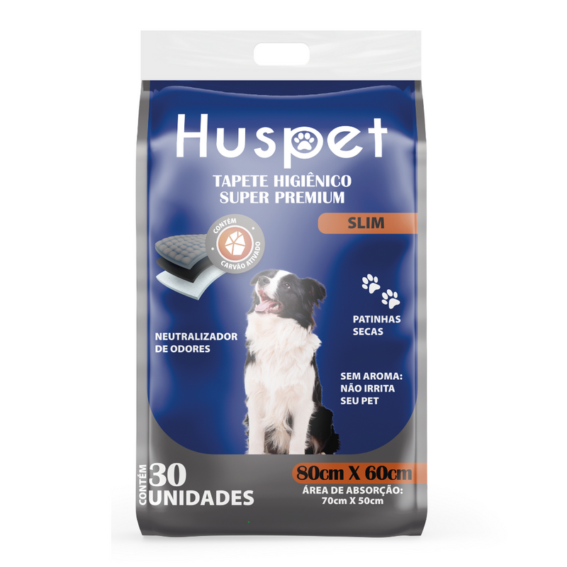 Tapete Higiênico Super Premium 80x60 cm 30un - Huspet