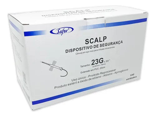 Scalp Canula IV Para Coleta A Vácuo 100un - Safer