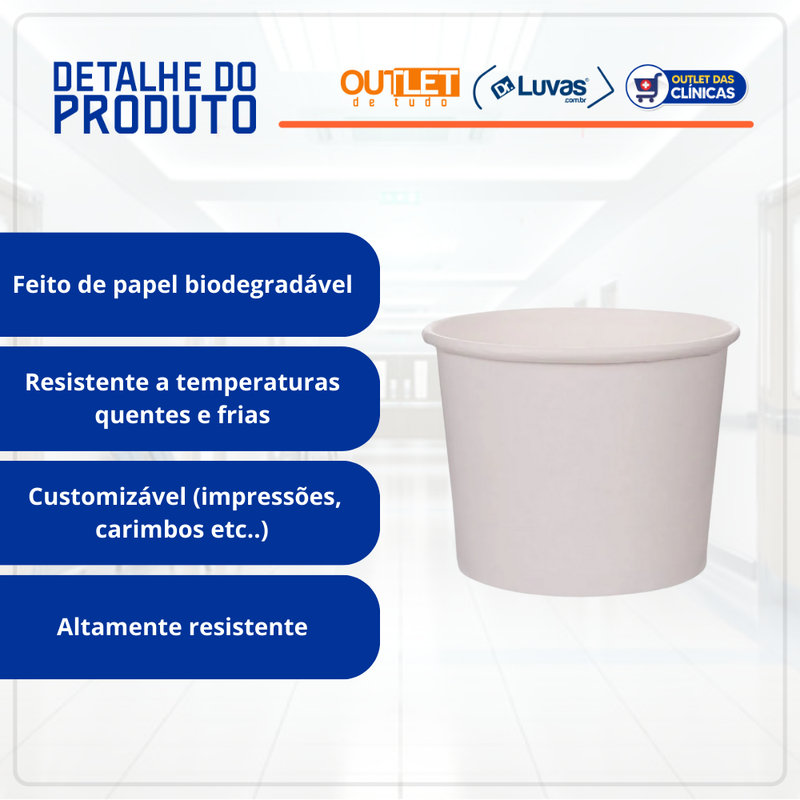 Pote de Papel Para Sorvete 80ml 50un - Vabene