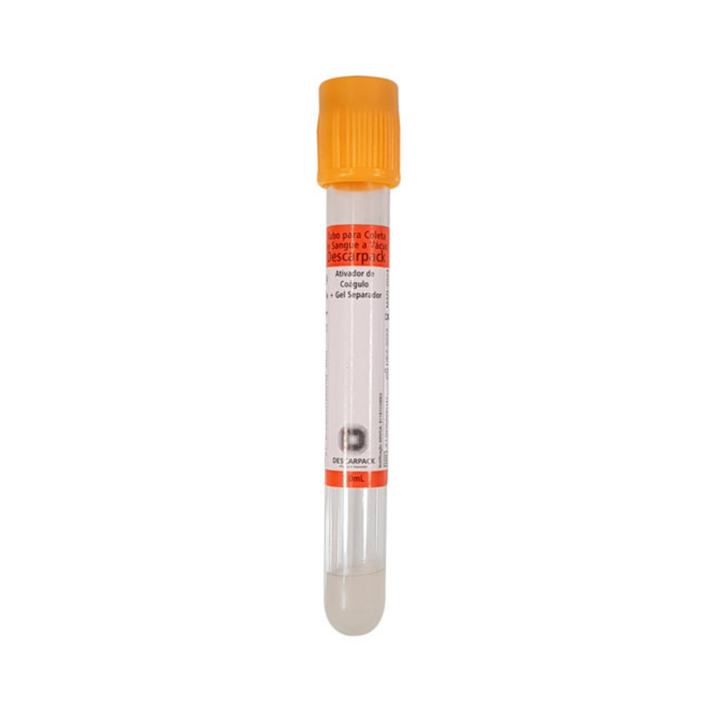 Tubo Sangue Soro Gel 5ml 13X100 Amarelo - Descarpack