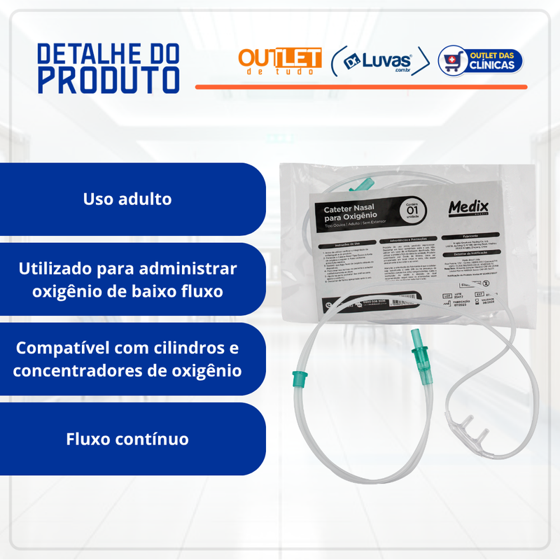 Cateter Nasal Tipo Óculos Para Oxigênio - Medix
