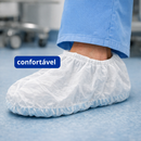 Sapatilha Propé Descartável 100 Unidades TNT Sanfonada Com Elástico Marca Dr. Luvas
