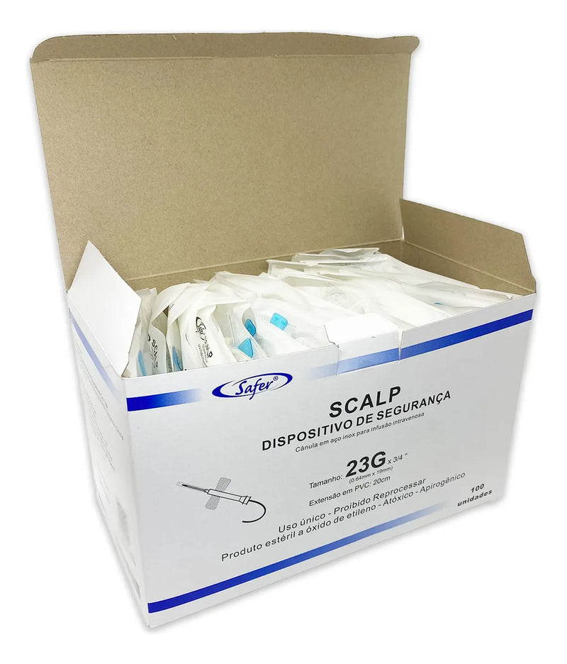 Scalp Canula IV Para Coleta A Vácuo 100un - Safer