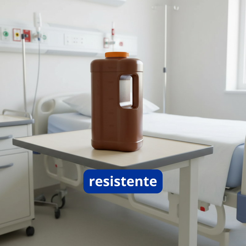 Coletor 24 horas Com Alça Ambar Tampa Laranja 3L unidade - Firstlab