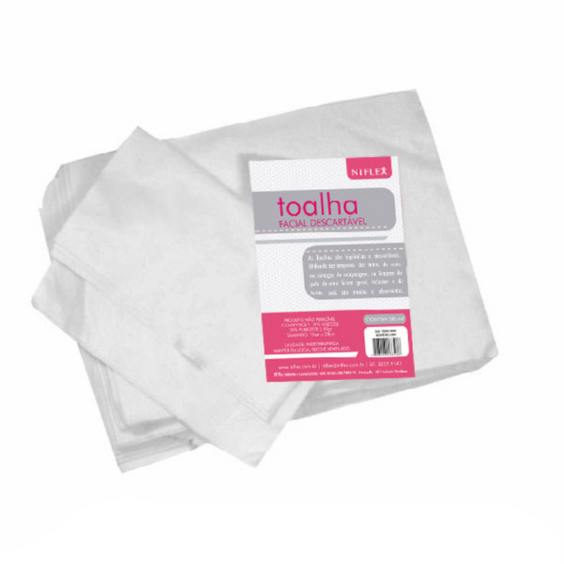 Toalha Descartável 50un Branca - NT Flex