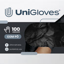Luva de Procedimento Látex Preta Com Pó 100un - Unigloves